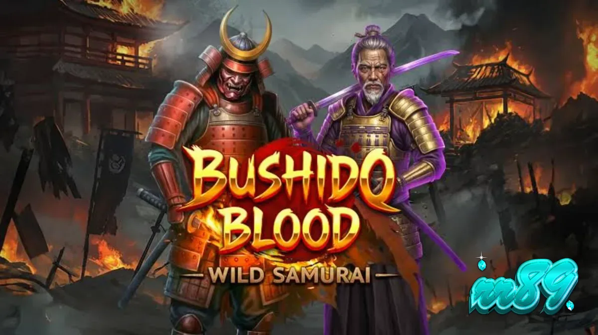 Tampilan visual slot Bushido Blood dengan tema samurai dan pedang katana